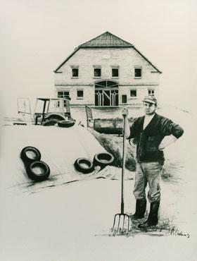 Bauer Meins, Kohlezeichnung