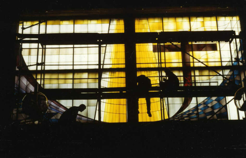 Glasverbleiung Kreuzkirche HH, 1980er Einbau 