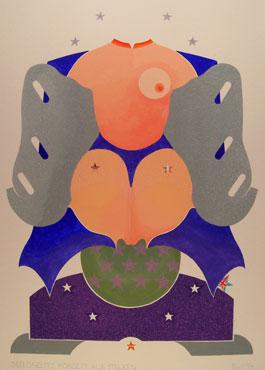 Gefluegeltes Korsett auf Stelzen, 1994