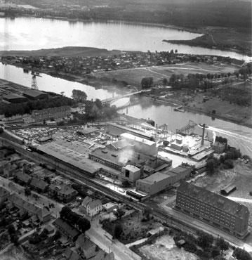 Luftbild der Schamott-Werke Evers